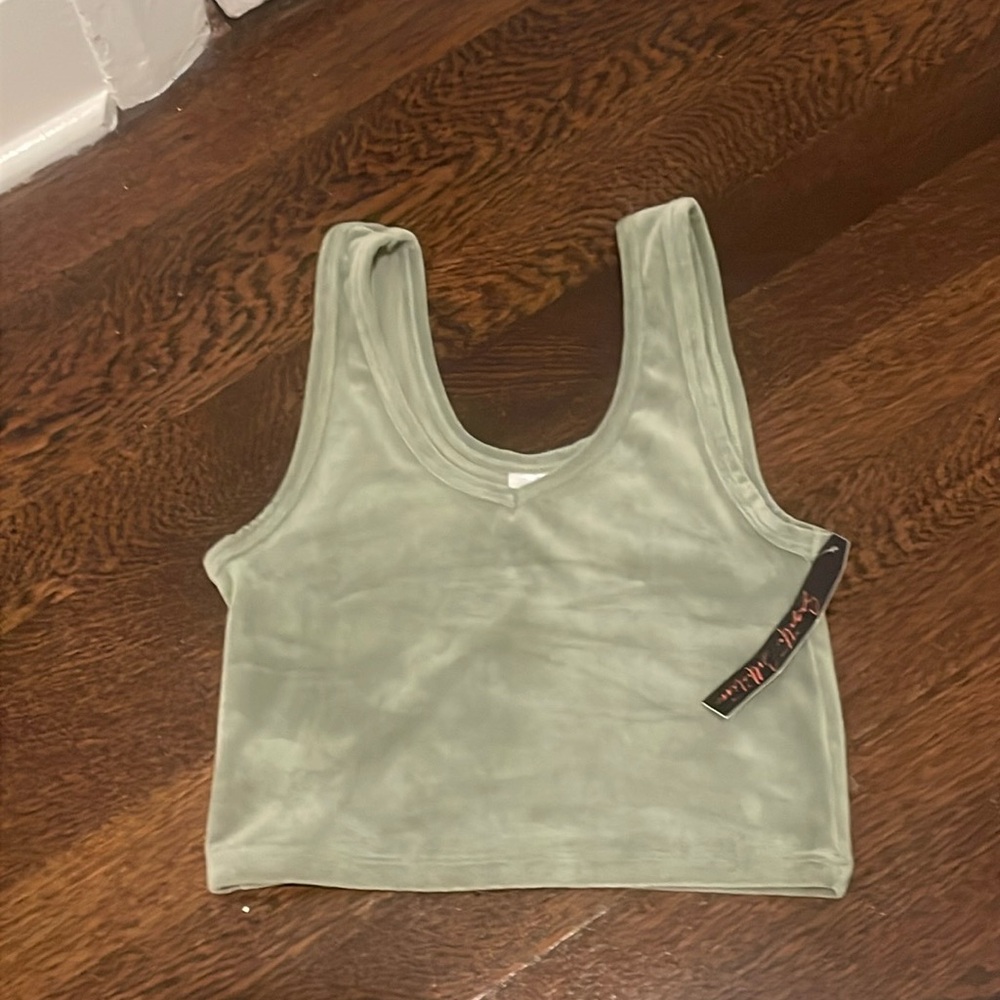 velvet green tank top